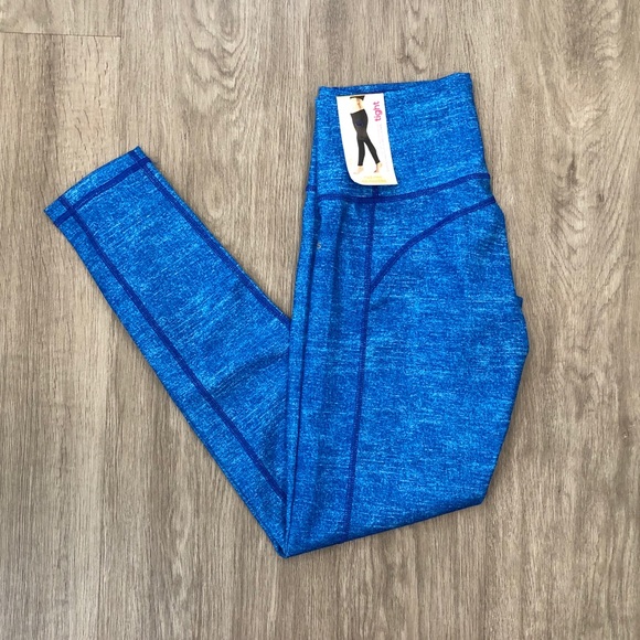 adidas Pants - Adidas Blue Print Mid Rise Long Tights